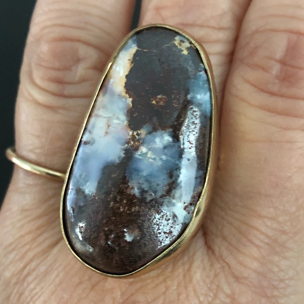 Freeform Boulder Opal Statement Ring